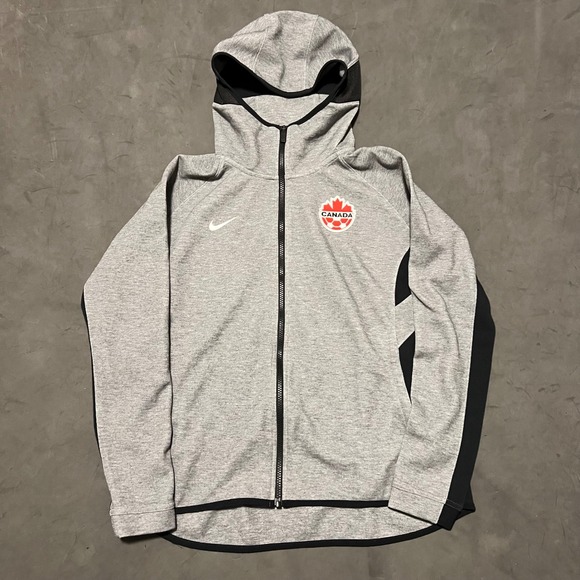 Nike Tops - Nike Canada National Soccer Full Zip Hoodie Dri Fit Womens Large Gray CQ0335-032